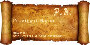 Privigyei Manna névjegykártya